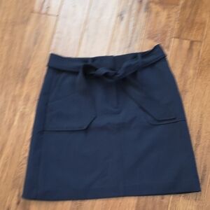 Loft Navy Belted Skirt